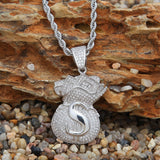 TREVORZA ZIRCON MONEY BAG JEWELRY NECKLACE - boopdo