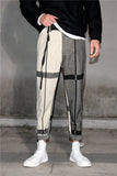 PINGJO PATCHY STYLE CASUAL TAPERED SWEATPANTS - boopdo