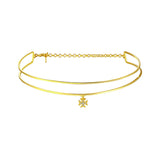 JELLY GIRL 14K GOLD PLATED DOUBLE LAYERED CHOCKER WITH CROSS PENDANT - boopdo