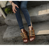 PROVA PERFETTO HUFFO ROMAN OPEN TOE FLAT SOLE LEATHER SANDALS - boopdo