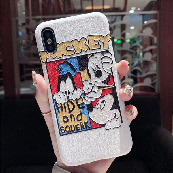 PUPPY AND MOUSE HIDE SQUEAK CARTOON EMBOSSED APPLE IPHONE CASES - boopdo