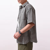 DESIGN BY NIZHES IRSTORY MULTI POCKET STRIPED SHORT SLEEVE SHIRT - boopdo