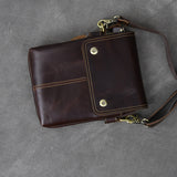 TWENTY FOURTH STREET MULTI LAYER VERTICAL SMALL COWHIDE LEATHER MESSENGER BAG - boopdo