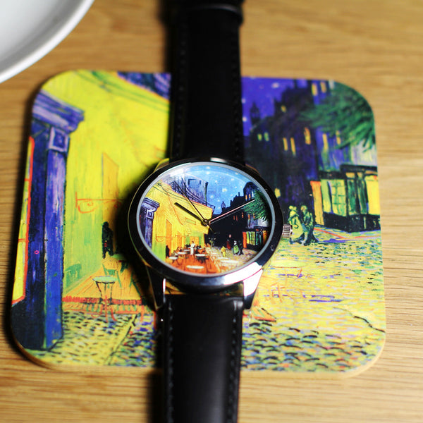 GOGH OIL PAINTING WORLD GLOBE VINTAGE DESIGN WATCH - boopdo