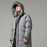 HARLAN TANIGUCHI SWALLOW TAIL FAUX FUR COLLAR HOODED COAT - boopdo