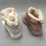 BOOPDO DESIGN HIGH TOP BOOT TRAINERS WITH FAUX FUR LINING - boopdo