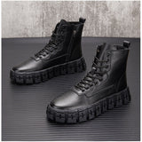 VOKO ZACRIE BRITISH STYLE CHUNKY SOLE UNISEX SNEAKER BOOTS - boopdo