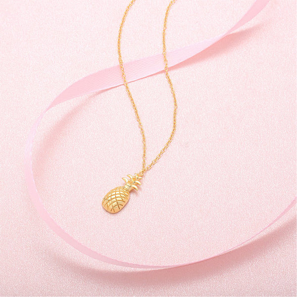 LITTLE JOY GOLD PINEAPPLE PENDANT STERLING SILVER NECKLACE - boopdo