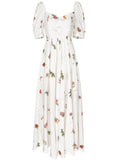 SINCE THEN SQUARE NECK MAXI TEA DRESS IN VINTAGE FLOWER - boopdo