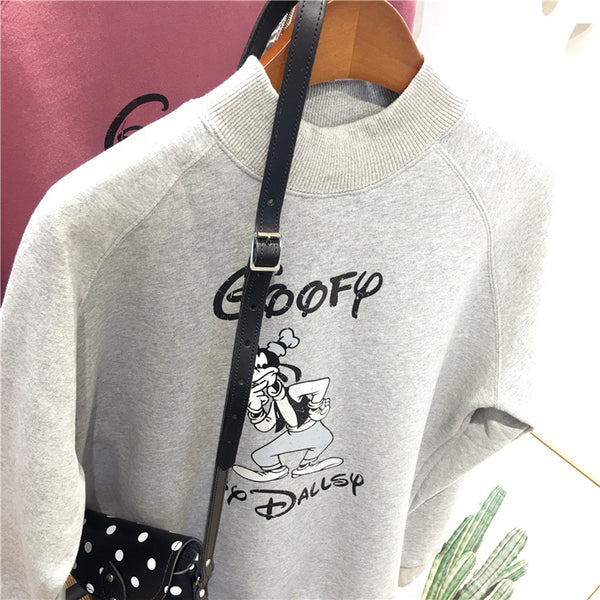 SIMDA HIGH NECK SWEATSHIRT WITH GOOFY PRINT - boopdo