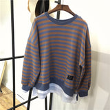 SIMDA DOUBLE LAYER SWEATSHIRT IN STRIPE - boopdo