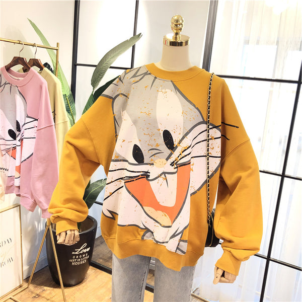 SIMDA LARGE BUGS BUNNY PRINT SWEATSHIRT - boopdo