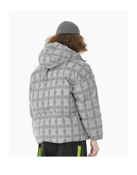 ZAHARA JAMAC PLAID BASIC DESIGN COTTON BOMBER JACKET - boopdo