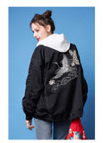 ARTKA OVERSIZED TRACK JACKET WITH EMBROIDERED BACK - boopdo