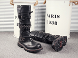 RODEO CAMPO SNAPDRAGON HIGH BOOTS IN BLACK WITH RIVET - boopdo