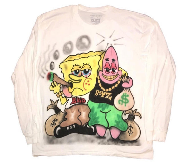 POLEMIA BAD BOYZ HEART BREAKER BETTY GRAFFITI LONG SLEEVE T SHIRT - boopdo