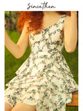 SINCE THEN FRILL LAYERED MINI DRESS IN DITSY FLORAL PRINT - boopdo