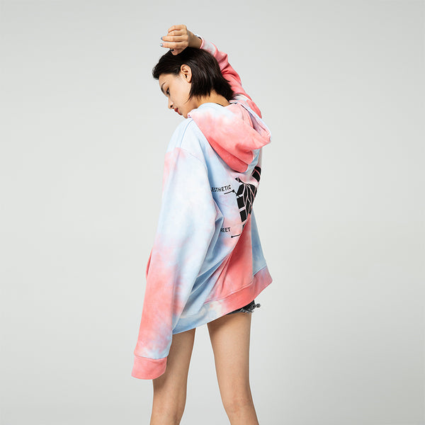 NFWYS BOOPDO DESIGN TIE DYED REFLECTIVE HOODED SWEATSHIRT - boopdo