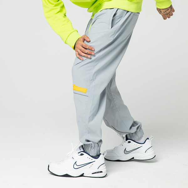 NFWYS ZAOBAMO HAMMER SHAPED STRIPED REFLECTIVE SWEATPANTS IN GRAY - boopdo