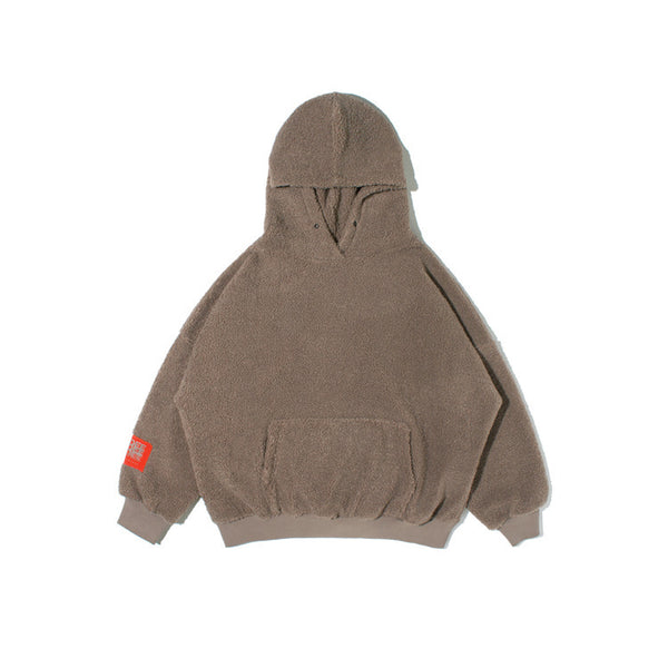 ZAHARA ZADLIE FAUX FUR HOODIE PULLOVER WITH KANGAROO POCKET - boopdo