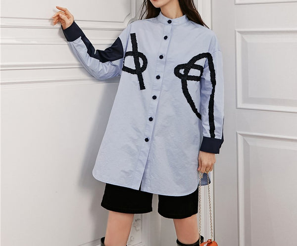 8GIRLS EMBROIDERED LONGLINE SHIRT - boopdo