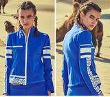 CAGGEEN WOOL TRAINING TRACK JACKET IN BLUE WHITE - boopdo