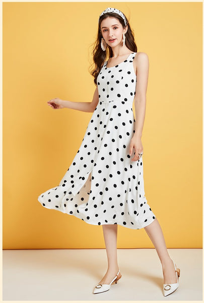 ARTKA POLKA DOT MIDI DRESS - boopdo