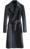 CHAO JOE JUSTU EUROPEAN STYLE OVER THE KNEE LONG CASHMERE WOOLEN TRENCH COATS - boopdo