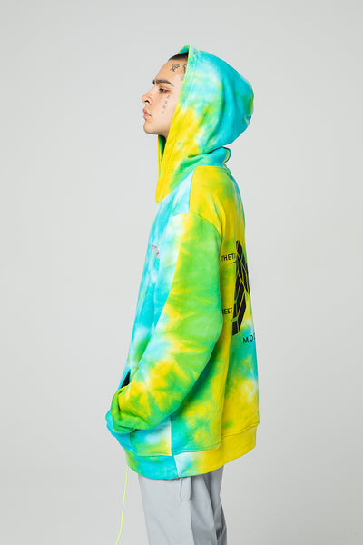 NFWYS BOOPDO DESIGN TIE DYED REFLECTIVE HOODED SWEATSHIRT - boopdo