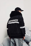 SHOW RICH MADE BY ABOW LIFE DETACHABLE HOODED REVERSIBLE BOMBER JACKET - boopdo