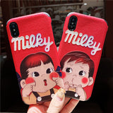 JAPANESE CARTOON MILKY APPLE IPHONE RED PROTECTIVE CASE - boopdo