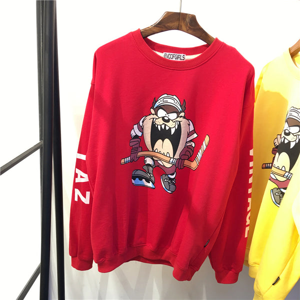 SIMDA LONG SLEEVE SWEATSHIRT WITH TASMANIAN DEVIL PRINT - boopdo