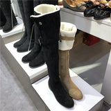 LUXE SEVEN DESIGN SHEARLING OVER THE KNEE BOOTS - boopdo