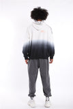 THE PLEXI TIE DYED HIPSTER PULLOVER HOODIE IN WHITE BLACK - boopdo