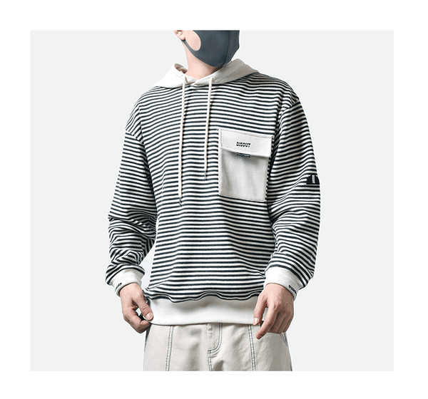 ZUMBOLA RUFU STRIPED PULLOVER HOODIE - boopdo