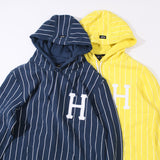 SKATEBOARD LEAGUE BOX LOGO STRIPED HOODIE PULLOVER WITH HOODIE - boopdo