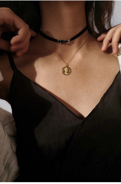 UZL DESIGN CICI CHOKER NECKLACE IN GOLD PLATED - boopdo