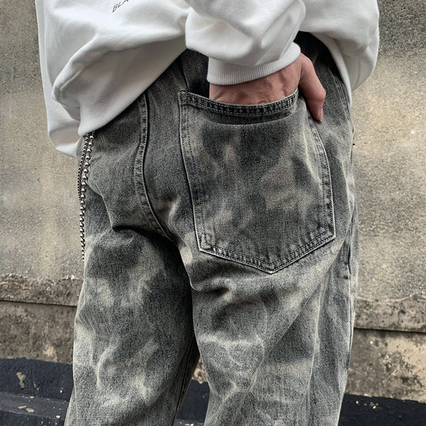 MR TOAD AILO URBAN STYLE DENIM JEAN SWEATPANTS IN GRAY - boopdo