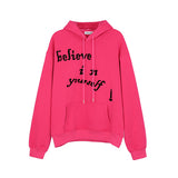 KURDO AZZA STYLE BELIEVE IN YOURSELF EMBROIDERED HOODIE SWEATSHIRTS - boopdo