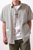 DESIGN BY NIZHES IRSTORY MULTI POCKET STRIPED SHORT SLEEVE SHIRT - boopdo