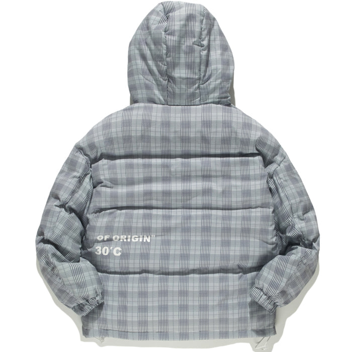 DOPE BOIZO BUBBLE STAND COLLAR DRAWSTRING QUILT JACKET WITH HOODIE