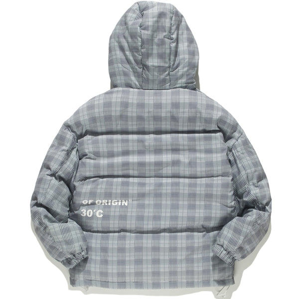 DOPE BOIZO BUBBLE STAND COLLAR DRAWSTRING QUILT JACKET WITH HOODIE - boopdo