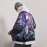 ZHUGE SHOW RICH MADE BY ABOW LIFE REVERSIBLE WINDBREAKER JACKET IN MULTI COLOR - boopdo