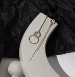 UZL DESIGN MINIMAL DROP BAR HOOP EARRINGS IN GOLD PLATE - boopdo