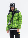 NFWYS FIZOLA HOLOGRAPHIC HIGH NECK BOMBER JACKET IN GREEN CAMO - boopdo