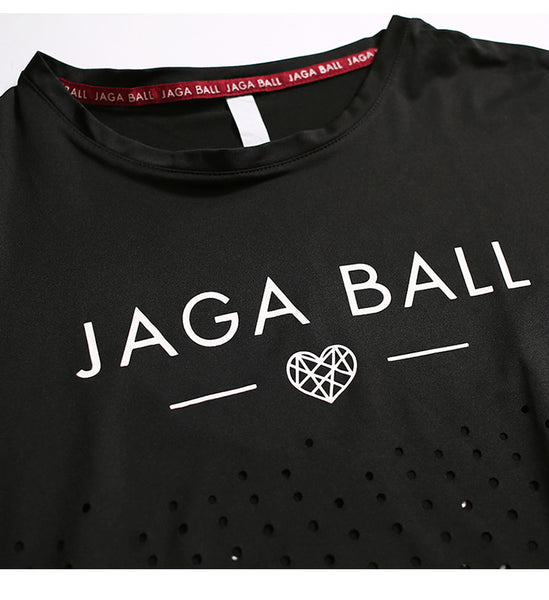 JAGA BALL IRON MONSTER FITNESS GIRL CROP TOP T SHIRT - boopdo