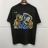 ESSENTIX FICO HORROR SKULL GRAFFITI PRINT CREW NECK BASIC T SHIRT - boopdo