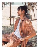 VERRAGE VINTAGE INSPIRED STRIPE SHIRT AND MATCHING SHORTS - boopdo