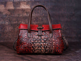 CAPRINOLA EMBOSSED CROCODILE LEATHER HANDBAGS - boopdo