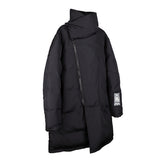 NFWYS HOLOGRAPHIC IRREGULAR STYLE HIGH NECK DUCK DOWN LONG JACKET - boopdo